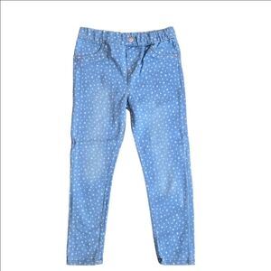 Vince Camuto Girls Light Denim Heart Print Leggings